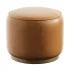 sinclair round leather ottoman - Thumbnail 1