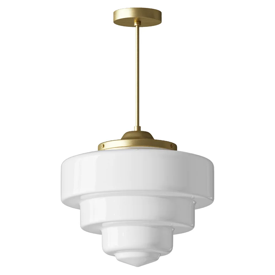 Geotower Glass Brass Pendant Light - Image 2