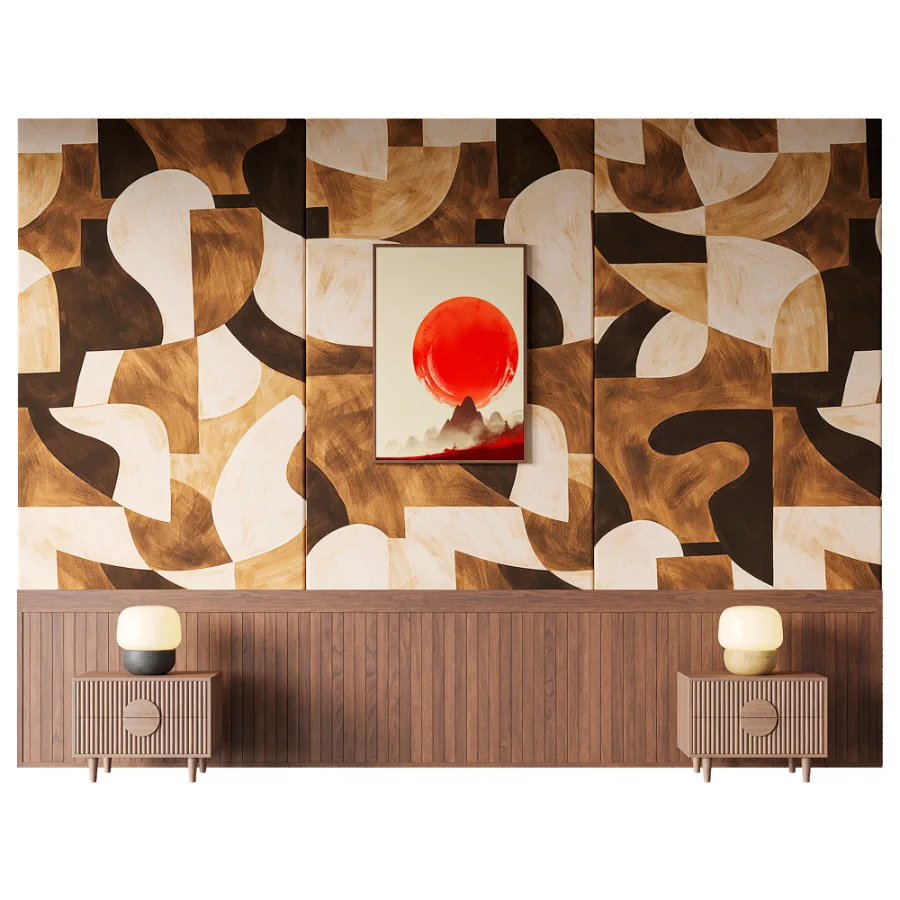 Mid-Century Organic Abstract Wall Mural - Image 2