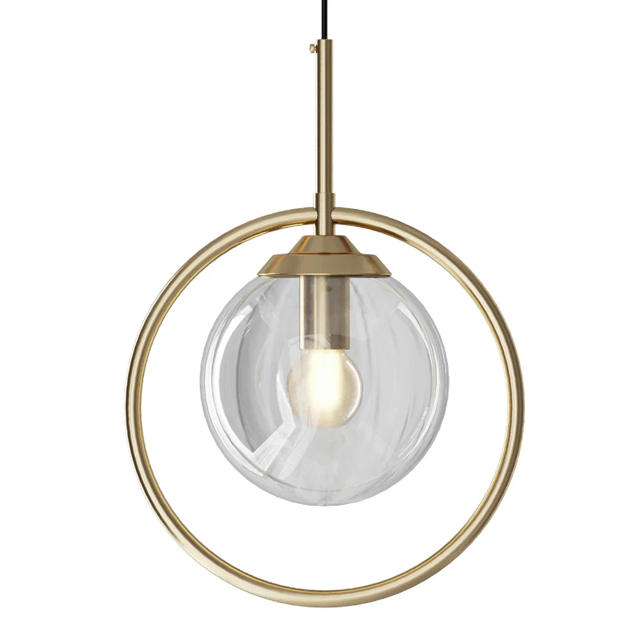 Gold Glass Hanging Lamp - Image 2