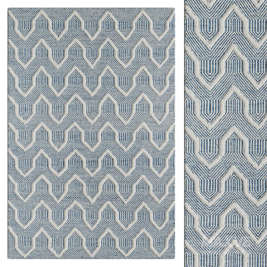 Langdon Geometric Handmade Flatweave Wool Blue - Image 1