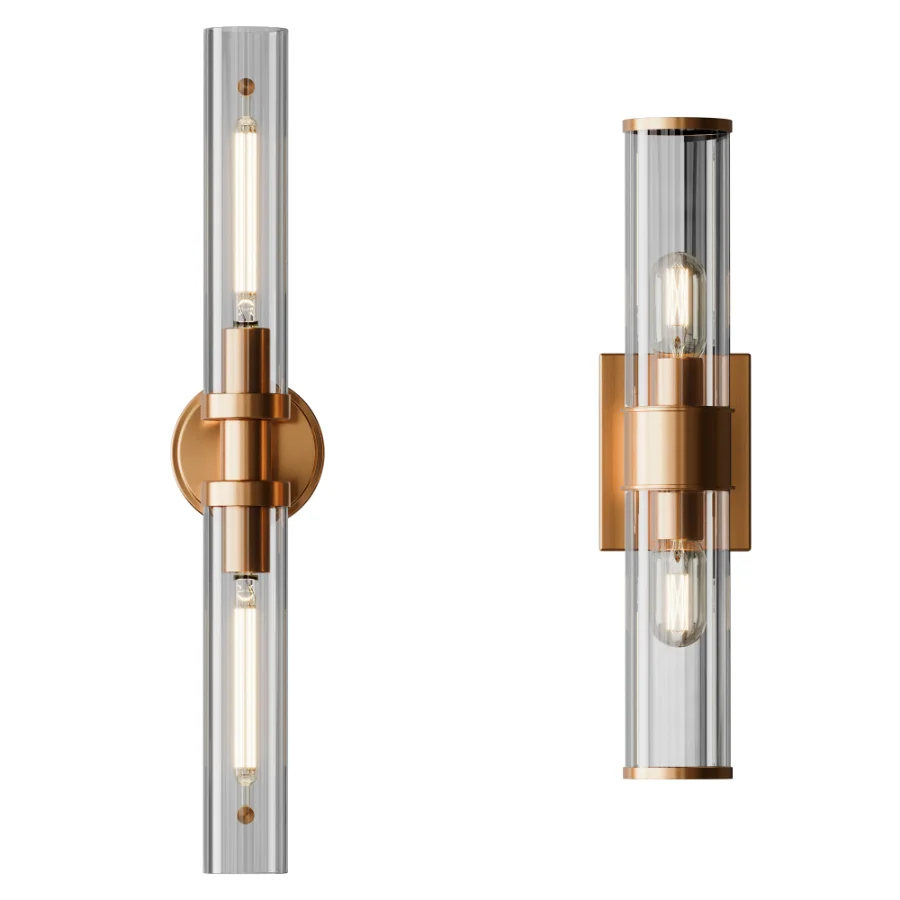 Simple Glass Cylinder Sconce And Daphne Vanity Light - Image 8