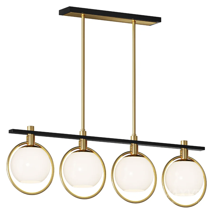 Carlyn Brass Black Island Chandelier Possini Euro - Image 2