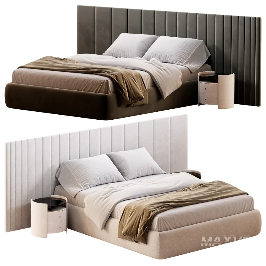 Tesoro bed with wide headboard - Image 1