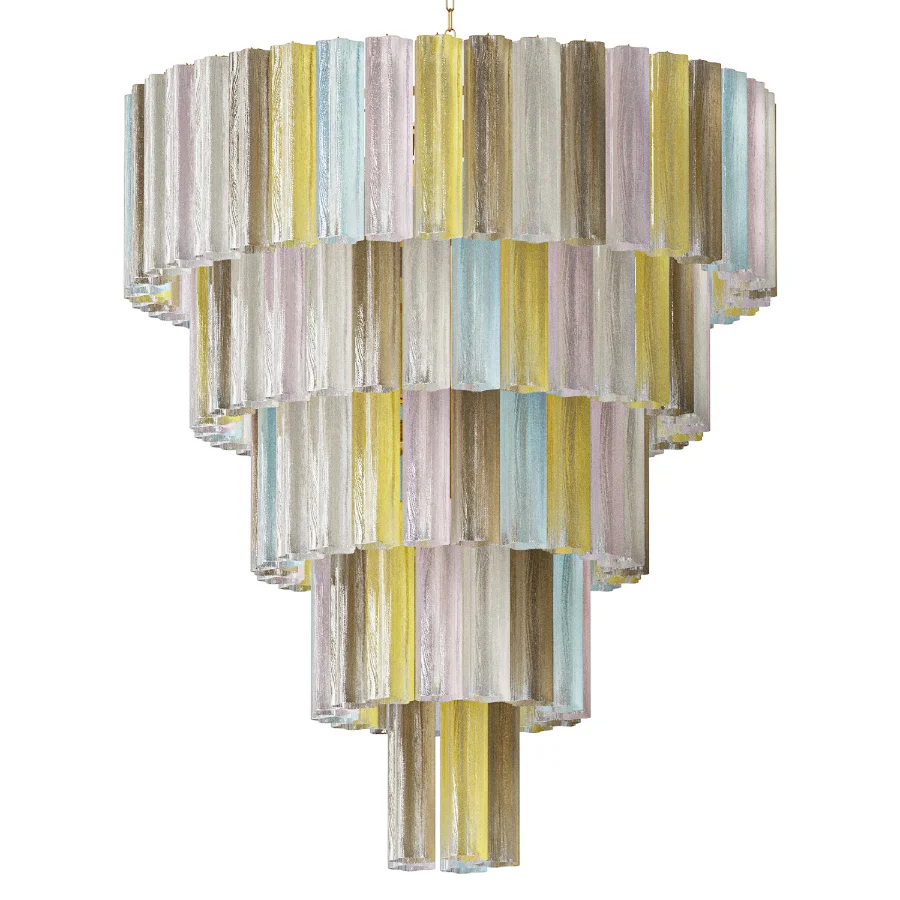 Contemporary Multicolor Tronchi Murano Glass Chandelier - Image 3