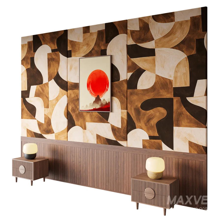 Mid-Century Organic Abstract Wall Mural - Image 6