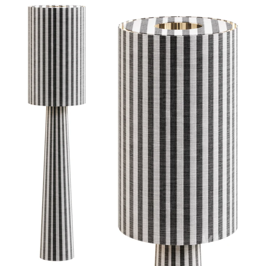 Black And White Stripe Floor Lamp - Image 6