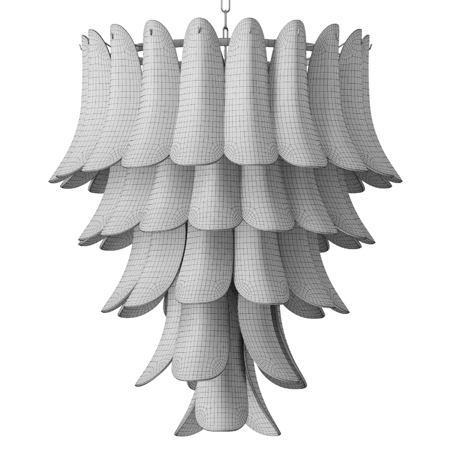 Murano Glass Leaf Chandelier - Image 4