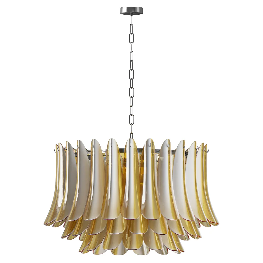 Petal Amber Murano Glass Chandelier - Image 2