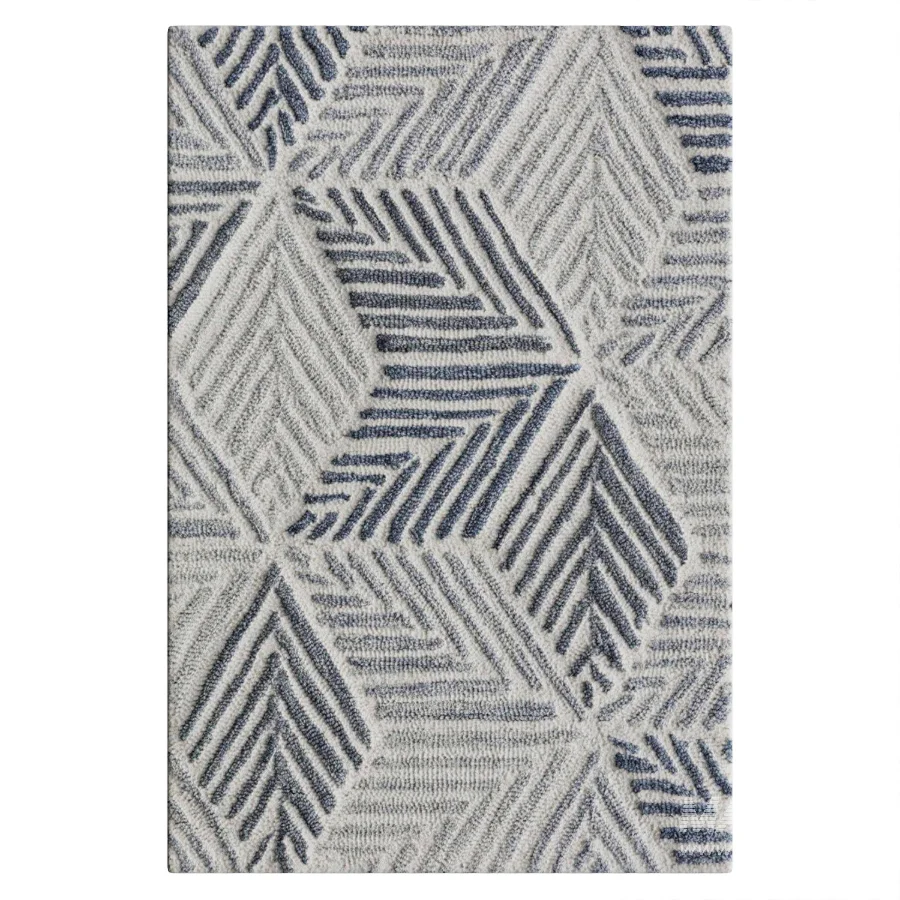 Karari Blue Hand Hooked Wool Rug - Image 2