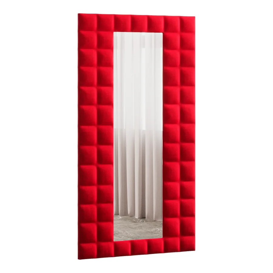 Modern Fabric Upholstered Full Length Floor Mirror 14 - Image 5