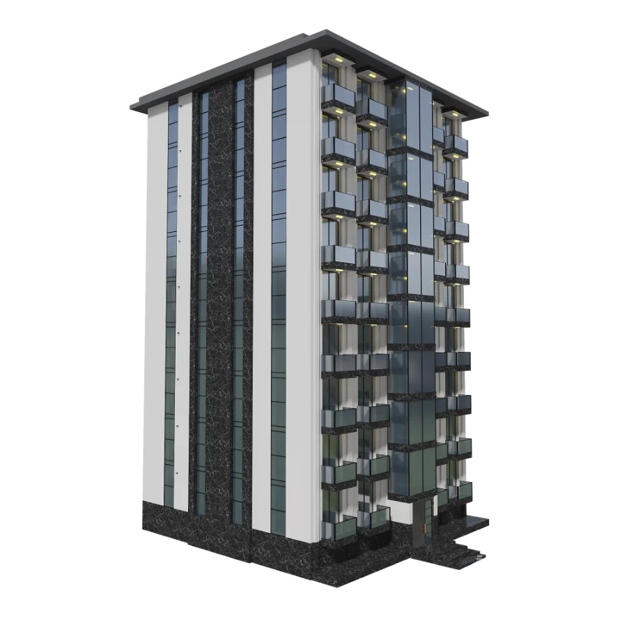 Modern Residential Building Model - Image 3