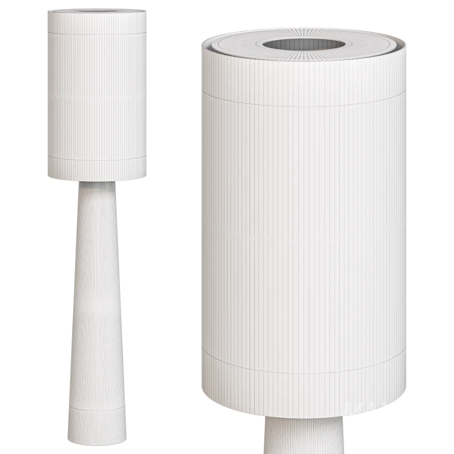 Black And White Stripe Floor Lamp - Image 1