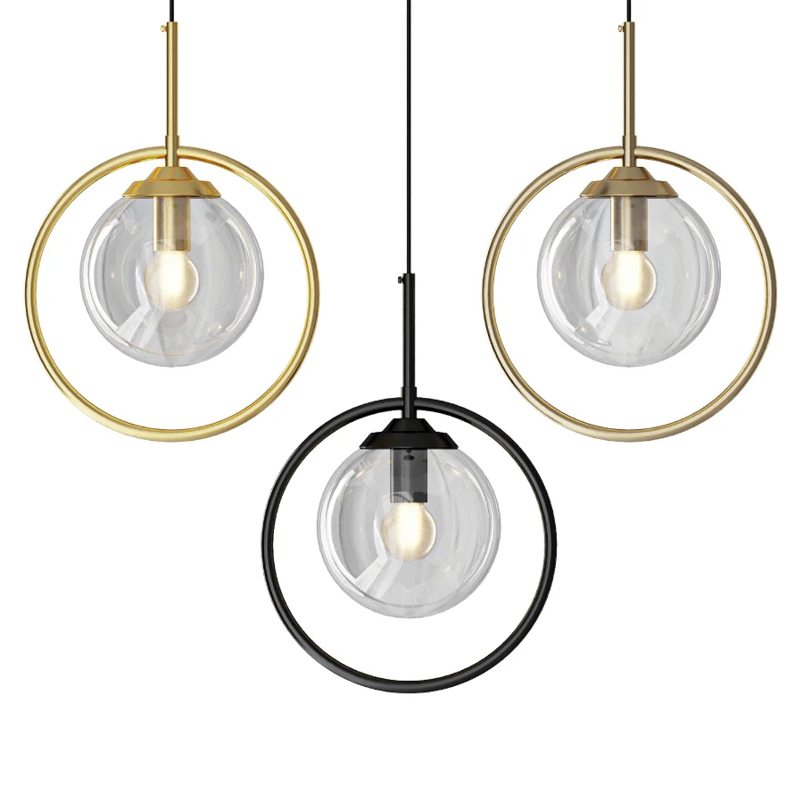 Gold Glass Hanging Lamp - Image 1