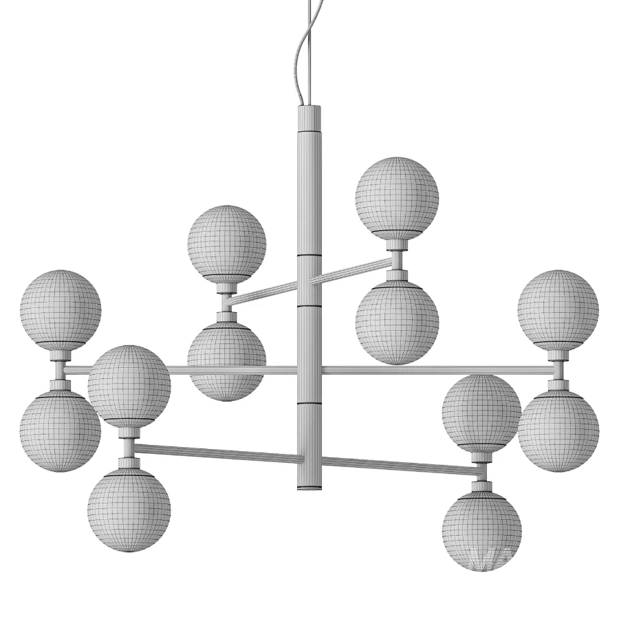 Grover Large Pendant with Opal Glass Balls - Image 3