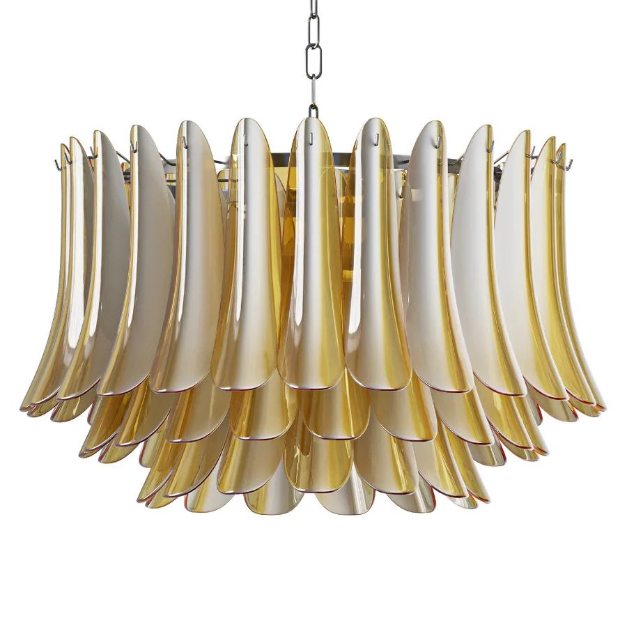 Petal Amber Murano Glass Chandelier - Image 1