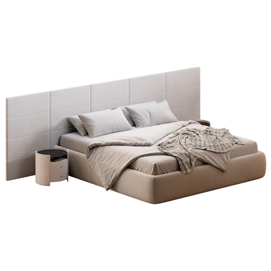 Rectangle bed with wide headboard - Image 4