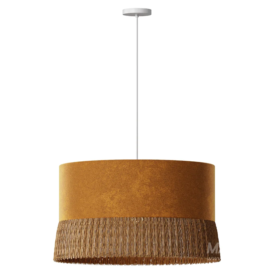 Oliver Bonas Yellow Velvet and Tassel Light Shade - Image 2