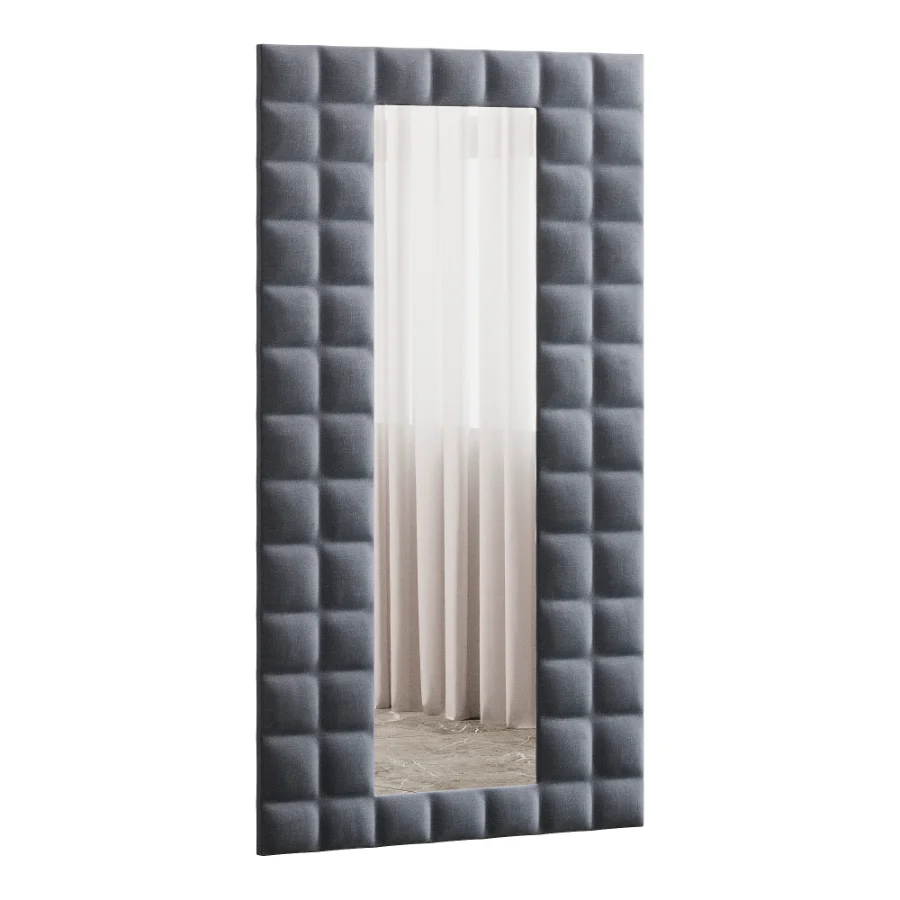 Modern Fabric Upholstered Full Length Floor Mirror 14 - Image 7