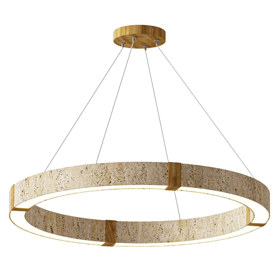 Circle Travertine Pendant Lamp - Image 1
