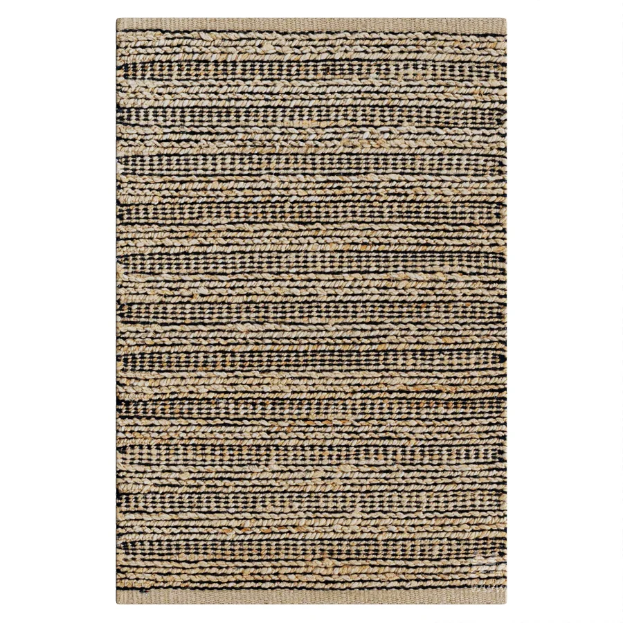 Simba Black Handwoven Jute Rug - Image 2