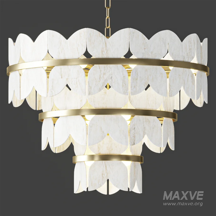 Alabaster Petal Tier Chandelier - Image 1