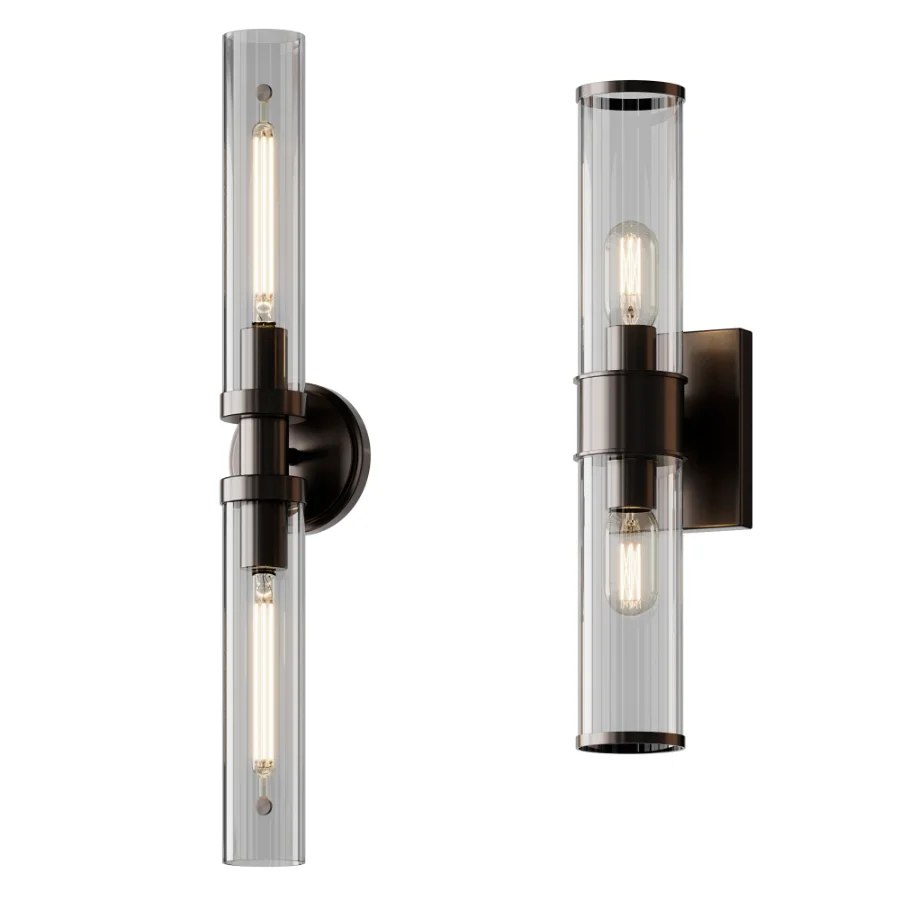 Simple Glass Cylinder Sconce And Daphne Vanity Light - Image 10