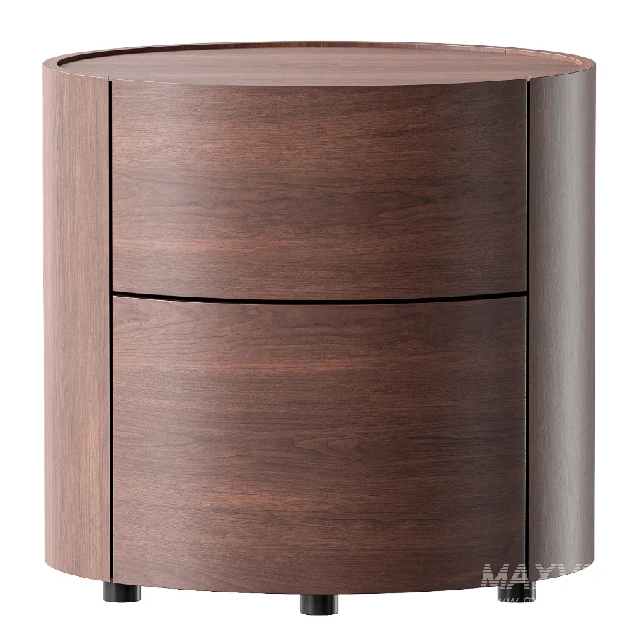 Japandi Side Table with Drawers - Image 1