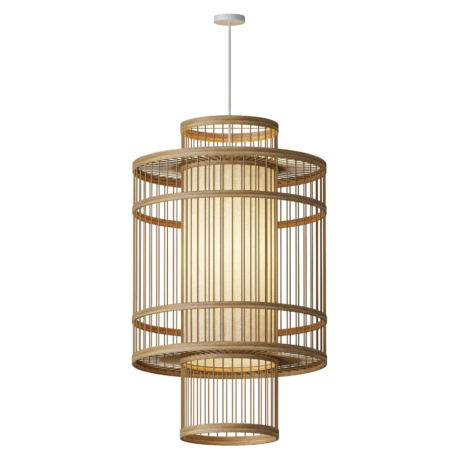 Ankur Slavic Bamboo Fabric Pendant Light - Image 2
