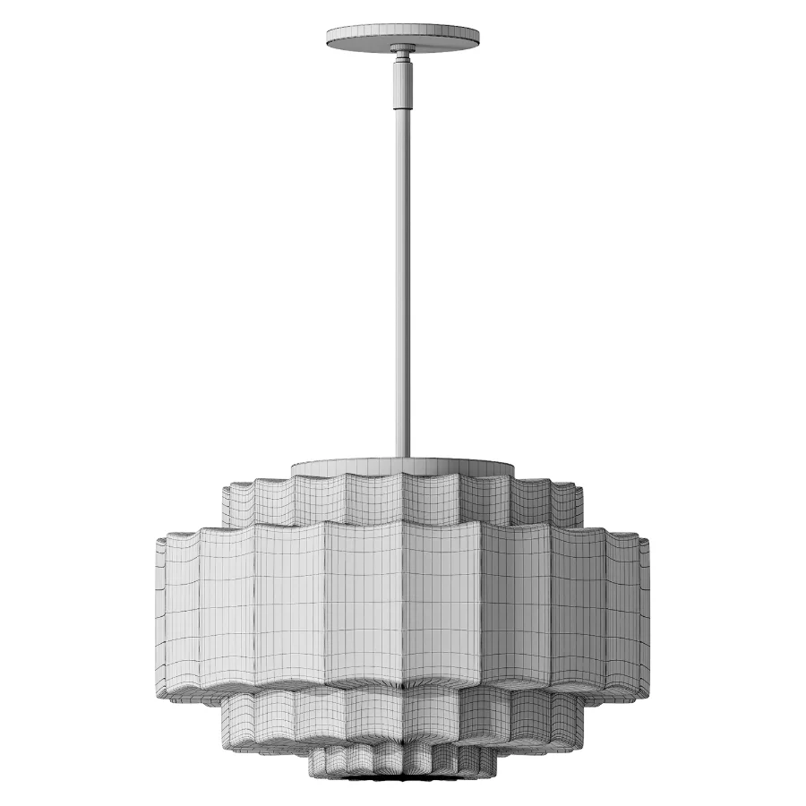 Antique Brass Tiered Opal White Glass Pendant Light - Image 3