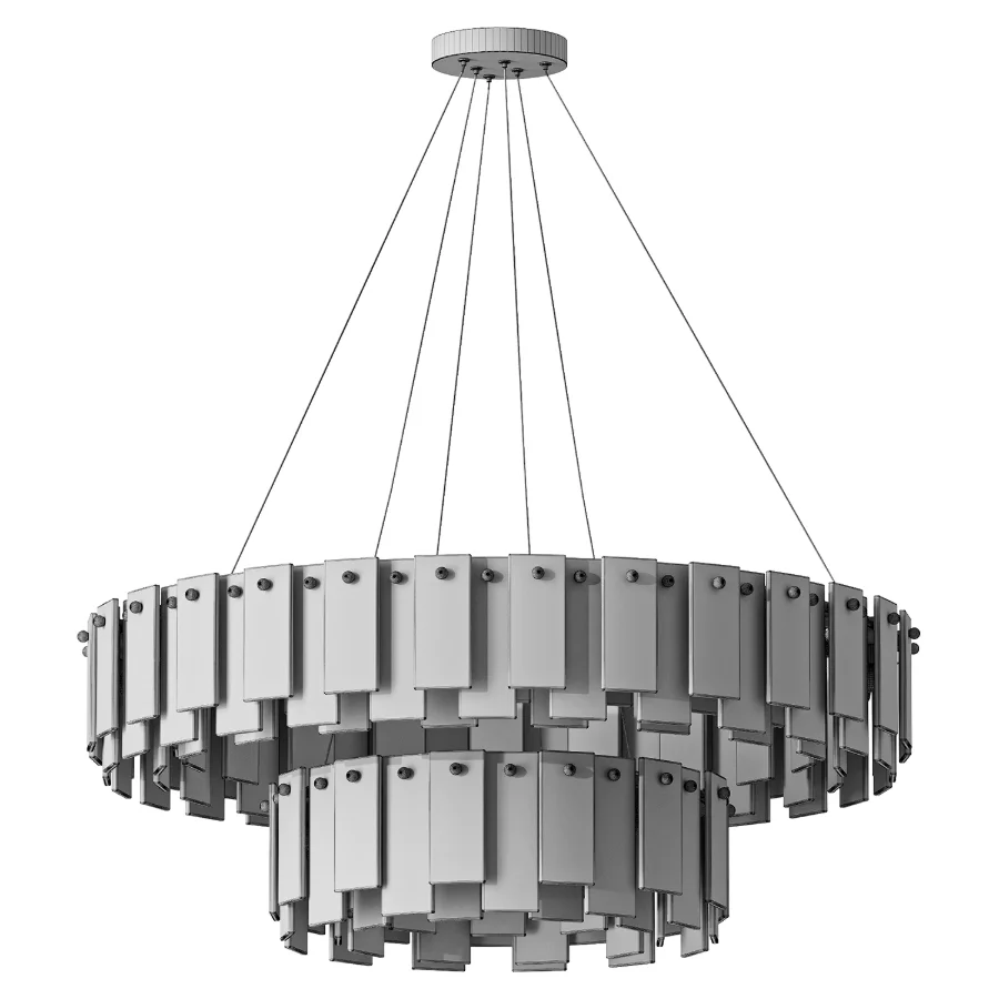 Double Round Alabaster Chandelier - Image 3