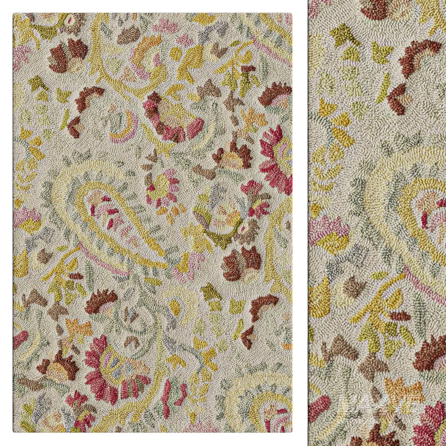 Ines Multi Hand Micro Hooked Wool Rug - Image 1