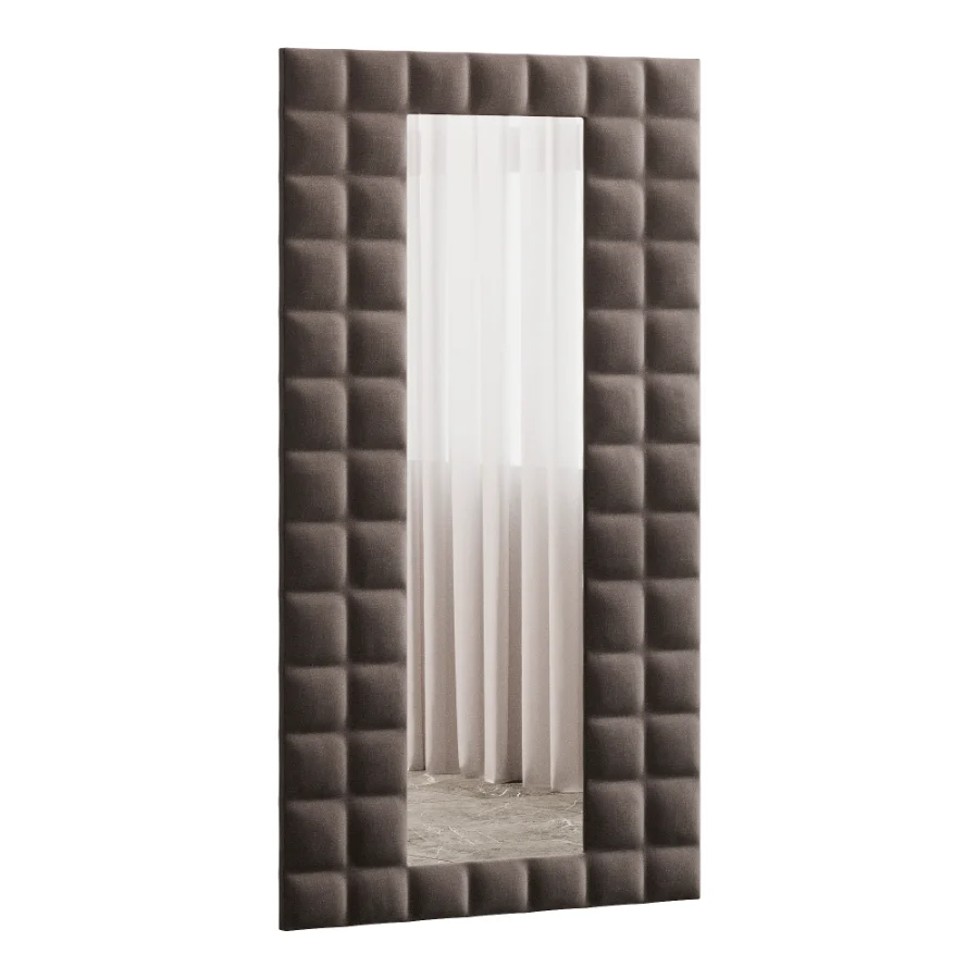 Modern Fabric Upholstered Full Length Floor Mirror 14 - Image 4