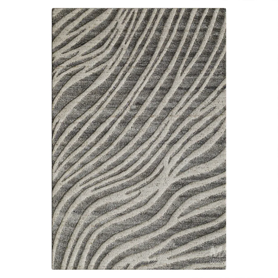 Naturalist Hand Knotted Rug in Gray - Image 2