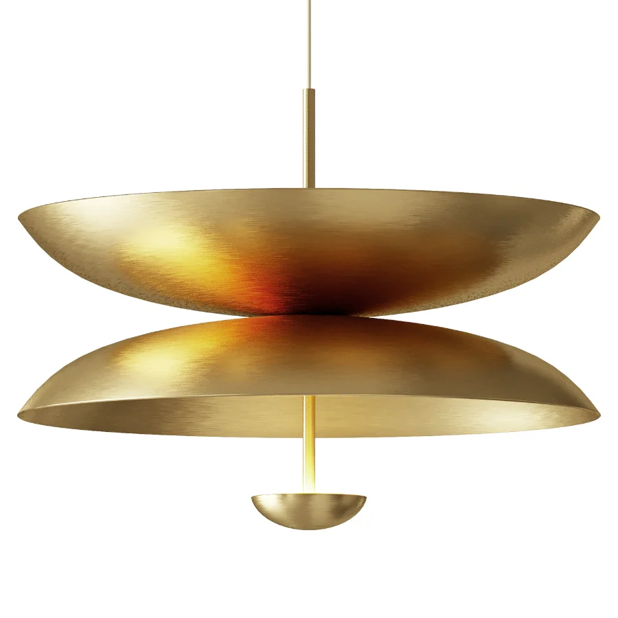 Cosmic Pendant Duo Sol 70 Handmade Satin Brass - Image 1