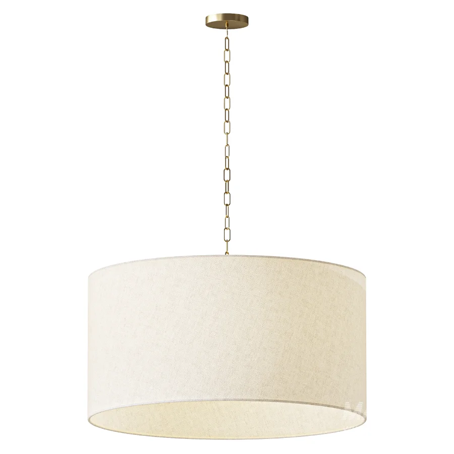 Dumora Iron Linen Drum Pendant - Image 1