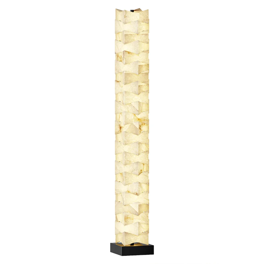 Stacked Alabaster Squares Floor Lamp - Image 3
