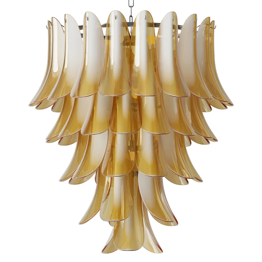 Murano Glass Leaf Chandelier - Image 1