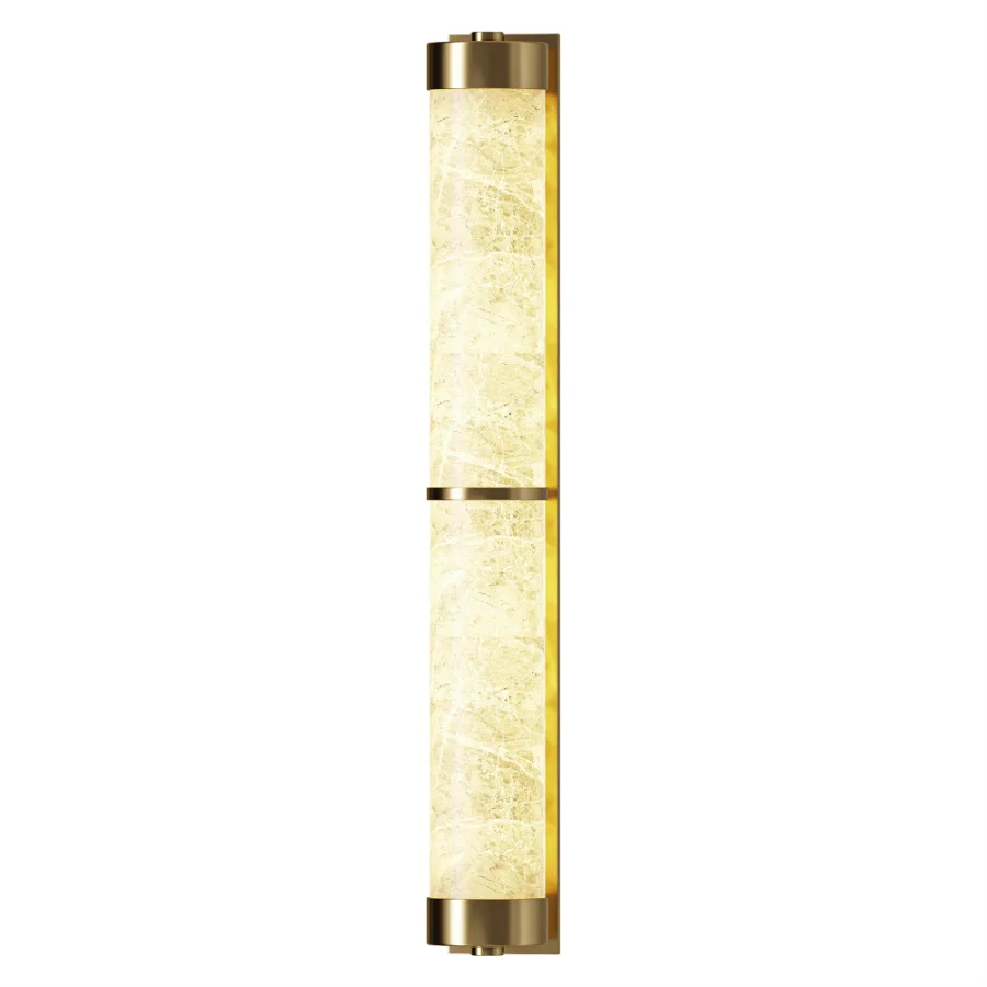 Lumes Design Cylindra Alabaster Brass Wall Light - Image 2