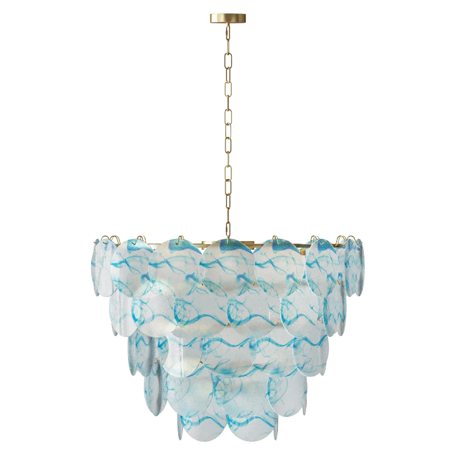 Blue Murano Disc Chandelier - Image 1