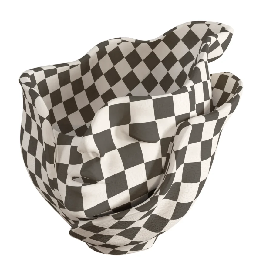 Ceramic Head Face Vase Pampas Grass - Image 1