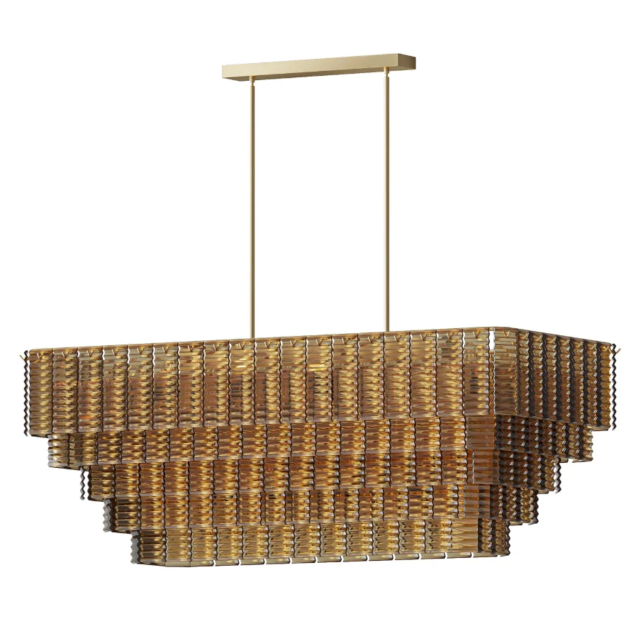 Sirene Smoke Glass Rectangular Chandelier 59 - Image 1