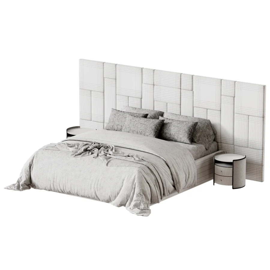 Riconta bed with a wide headboard - Image 5