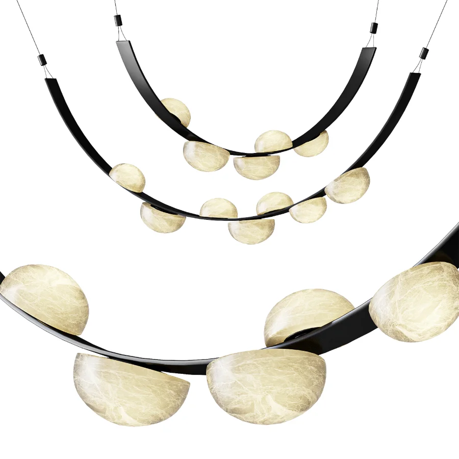 Alex Modern Dew Drops Alabaster Chandelier - Image 1