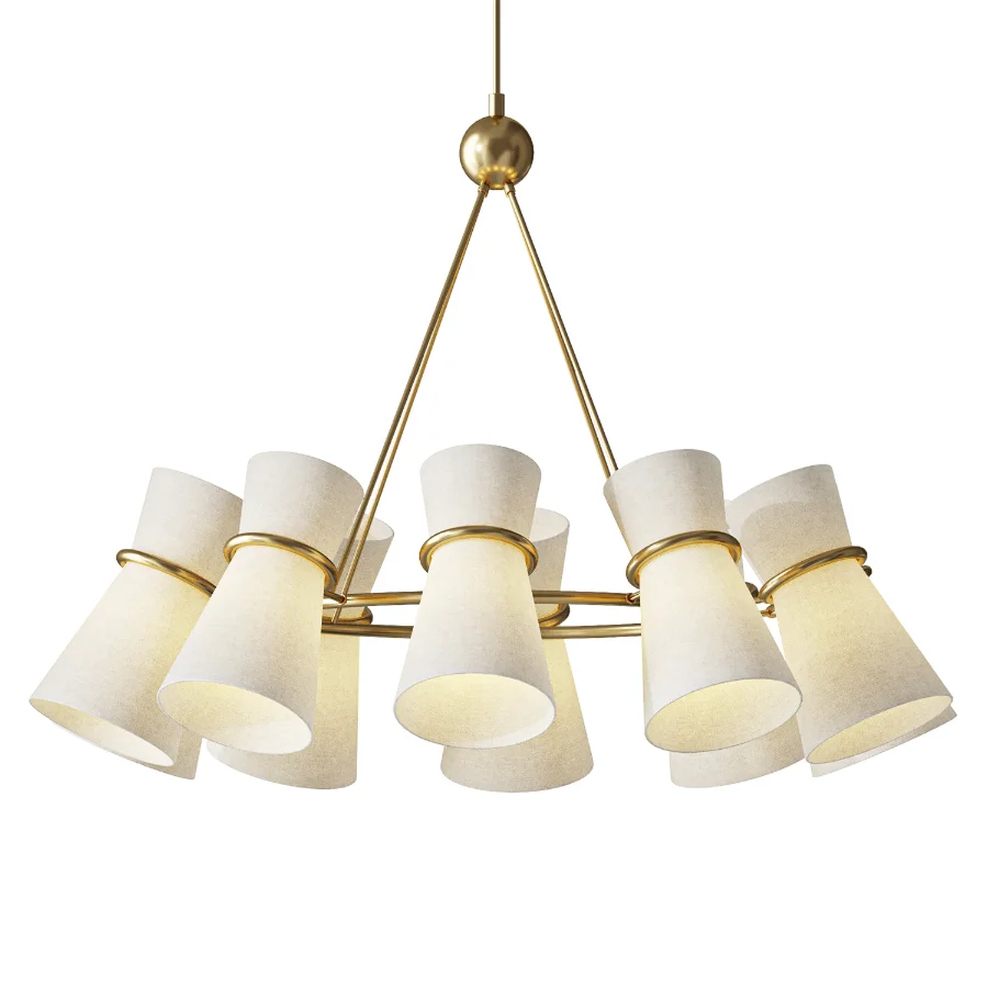 Clarkson White Glass Brass 10 Light Chandelier - Image 2