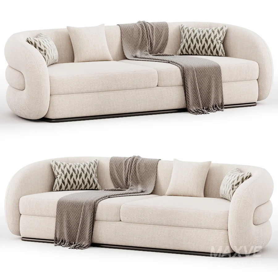 Verona Soffgrupp Beige Guld Sofa - Image 3