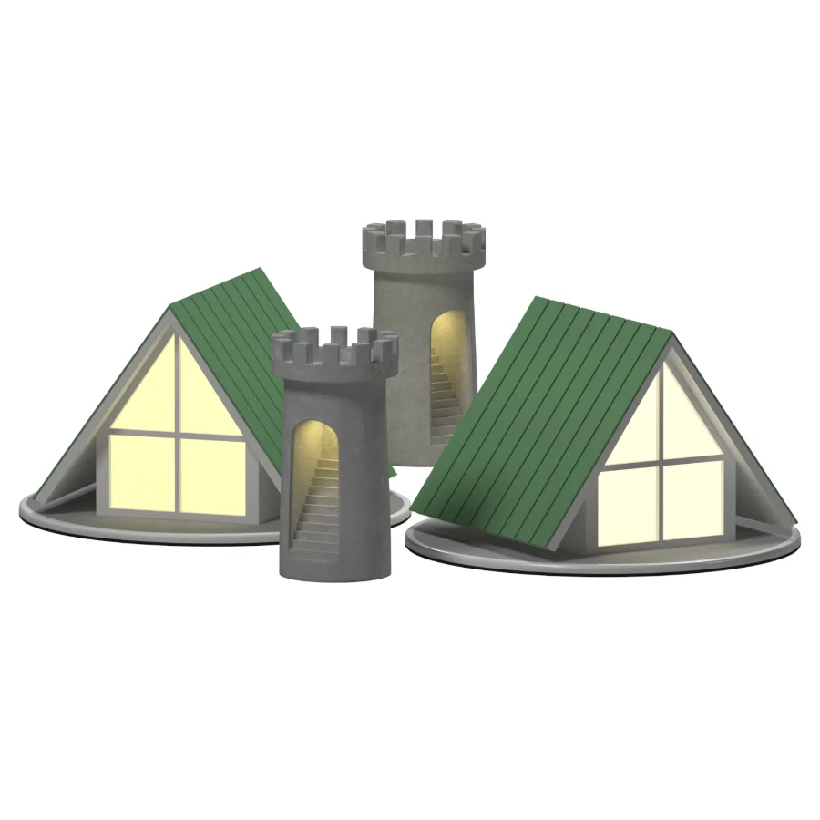 Castle Towers with Houses - Image 1