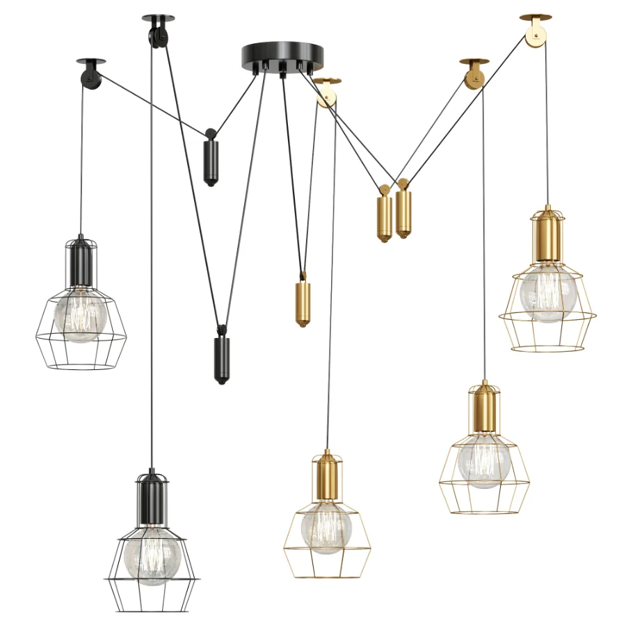 Bingham Caged Bulbs Industrial Pendant Light - Image 3