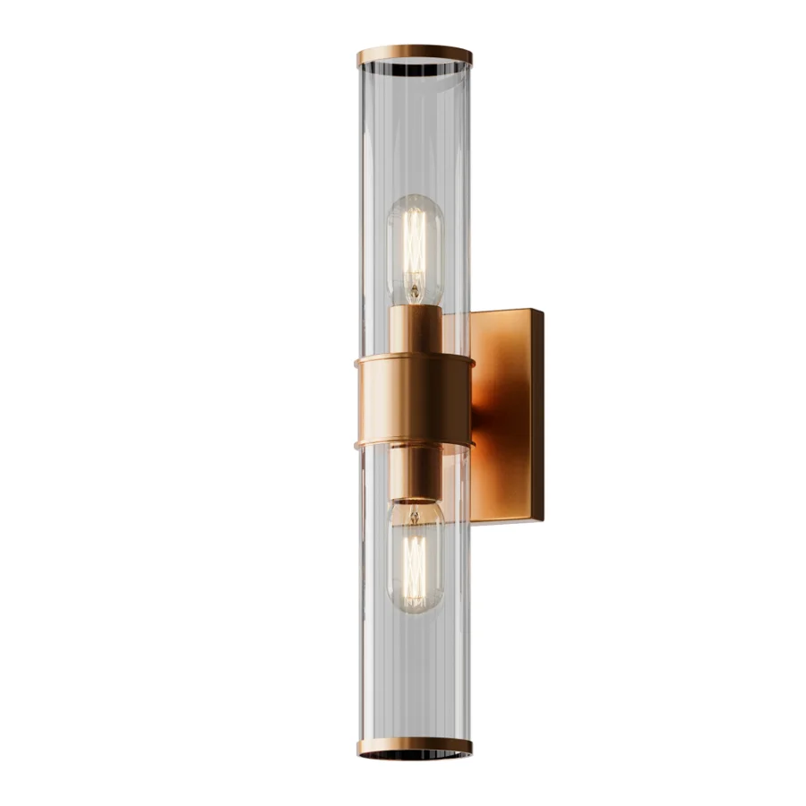 Simple Glass Cylinder Sconce And Daphne Vanity Light - Image 4