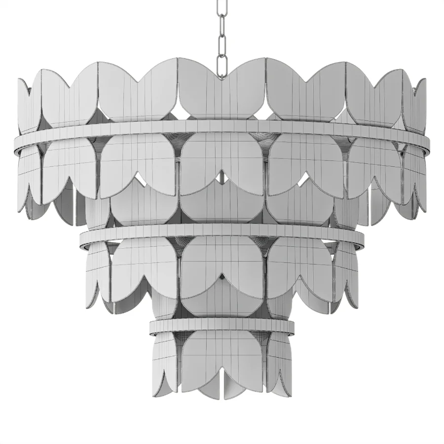 Alabaster Petal Tier Chandelier - Image 4
